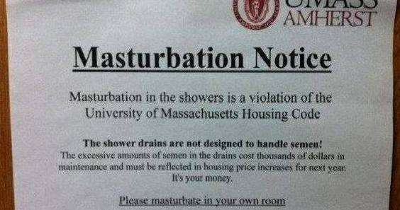 Masturbation notice