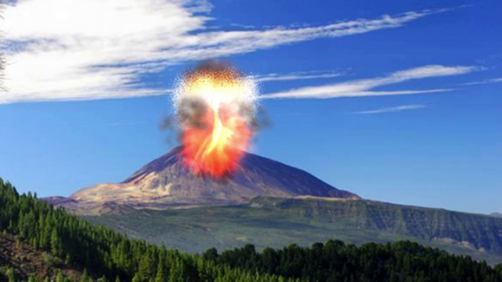 berg-vulkanausbruch
